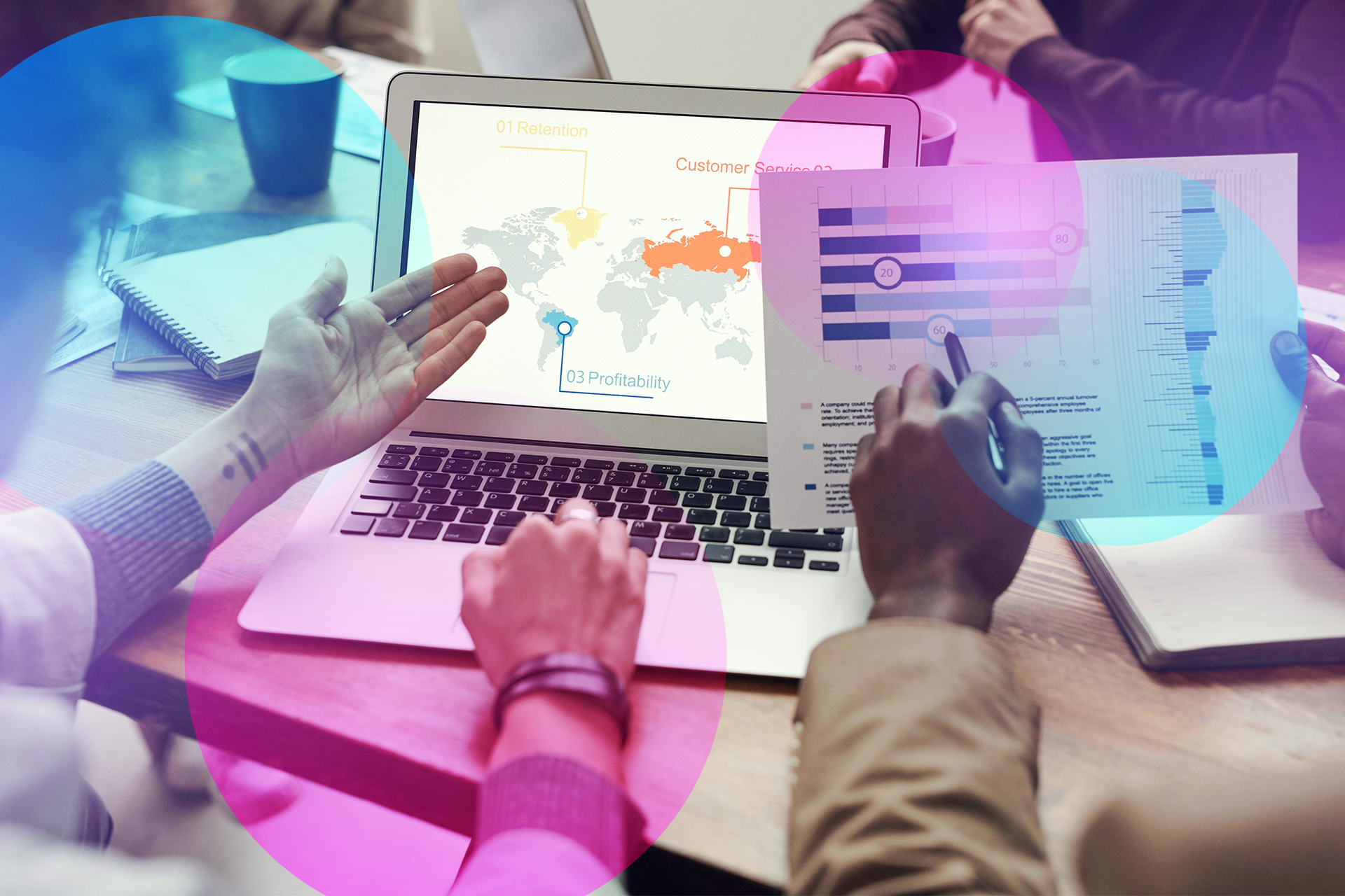 Presentation specialists working together with presenters